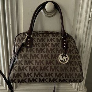 Michael Kors Brown and Beige Satchel